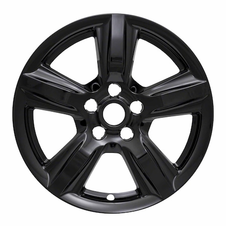 17, 5 Spoke, Gloss Black, Plastic, Set Of 4, Not Compatible With Steel Wheels